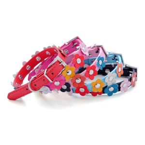 <span class=keywords><strong>Collar</strong></span> y Correa para Perro con Flores, Cuero PU, Remaches, Cadena Elegante, Correa para el Cuello, para Perros Pequeños, Medianos y Grandes, Teddy, <span class=keywords><strong>Chihuahua</strong></span> - Product Image 2