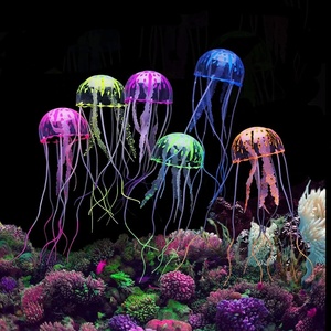 Décorations d'<span class=keywords><strong>aquarium</strong></span> de méduses lumineuses Accessoires de réservoir de poissons de paysage de natation artificielle en plastique durable - Product Image 1
