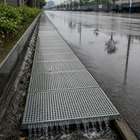 Grille de drainage en acier perforé galvanisé, couvercle de fossé robuste, grille de tranchée à fentes résistante au feu pour drainage extérieur