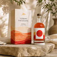 Botol Minuman Keras Kaca Bening 750ml Label Kustom, Botol Anggur Kaca Kosong untuk Vodka Whiskey Brandy