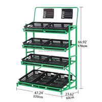 Supports pour légumes en acier et fer légers personnalisés pour magasin de détail Supports pour légumes à fruits et légumes de vente de supermarché métalliques en option