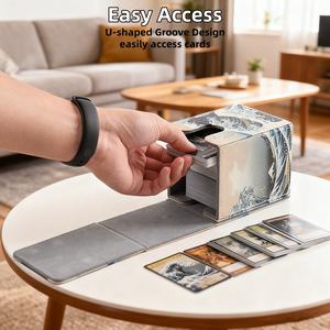 OEM ODM Langlebige Luxuriöse Maßgefertigte Tragbare Umweltfreundliche PU-Leder Commander Deck Box <span class=keywords><strong>Tarot</strong></span> Yugioh TCG - Product Image 5