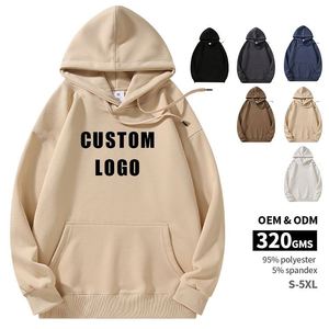 Sweat à capuche unisexe en polyester recyclé avec impression en relief, coupe décontractée à épaules tombantes, épais, style streetwear, pour le quotidien urbain et les activités sportives - Product Image 1