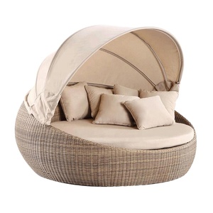 Tumbona redonda de lujo moderna, cama de día, dosel de mimbre de aluminio, muebles de patio para hoteles, villas y hospitales - Product Image 2