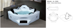 Bañera de <span class=keywords><strong>Hidromasaje</strong></span> de <span class=keywords><strong>Esquina</strong></span> de Lujo HG para 2 Personas con Pasamanos de Seguridad, Color Personalizado de la Carcasa y Herrajes para Proyectos Hoteleros y Mansiones - Product Image 2