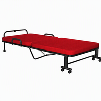 Lit pliant robuste avec roulettes, lit d'appoint pour hôtel, dossier réglable, noir, Uetco