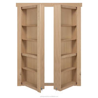 Nouvelles conceptions contemporaines de bibliothèque encastrée en bois massif avec porte secrète intégrée pour la décoration intérieure