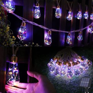 Solar Outdoor String <b>Lights</b> 20Ft Vintage Hemp <b>Rope</b> Multicolor Waterproof Solar Powered Patio Garden Deck Pool Decor - Product Image 6