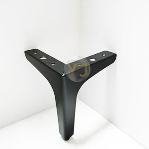 YIJUN Black Three Pronged <b>Cabinet</b> Legs 837 Heavy Duty Furniture Support Metal Table Legs Modern Minimalist Design - Product Image 1