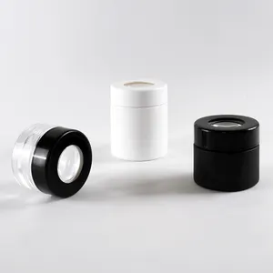 2oz 3oz 4oz Magnified Cap Clear Black Spice Cream Flower Glass Containers Glass Jars Glass Bottles With Lid