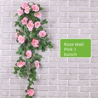 Vigne rose artificielle de couleur et de longueur personnalisées pour la décoration créative de plafonds muraux et de voûtes de roses