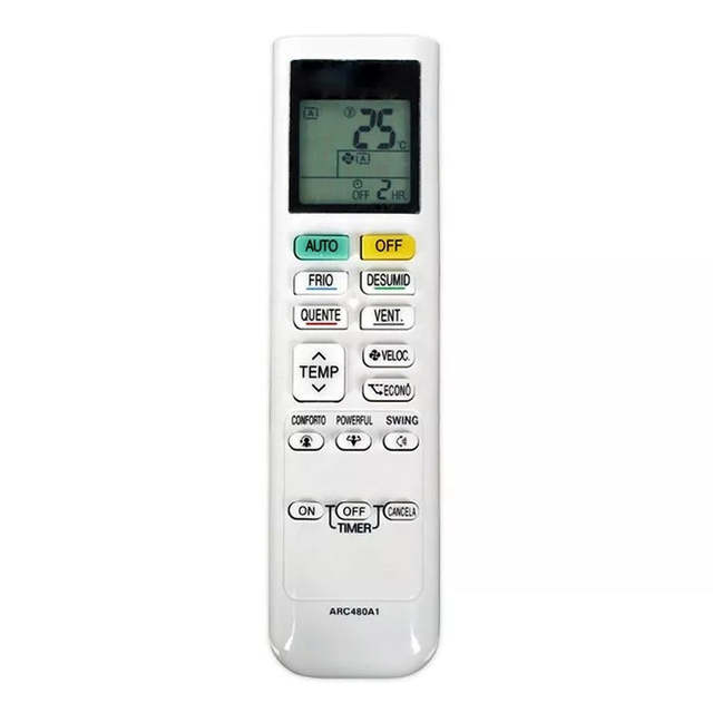 AC Split Portable Air Conditioner Remote Control ARC480A1 with Fixed Code Plastic AAA Battery 10-15m Range