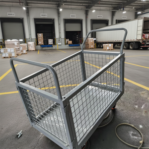 Carros de mano de malla metálica y carros de transporte de servicio pesado con panel lateral de malla, carros de logística y carros de recogida para almacén - Product Image 4