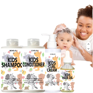 Productos para el Cuidado y Peinado del Cabello para Niños, Orgánicos, para Cabello Rizado, <span class=keywords><strong>Champú</strong></span> y Acondicionador, Aceite Capilar para Niños Negros, Marca Privada - Product Image 1