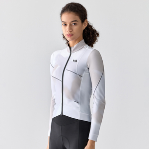 Chemises en jersey de cyclisme en polaire thermique à manches longues pour femmes, Hauts de vélo personnalisés par temps froid d'<span class=keywords><strong>hiver</strong></span> Fabricant de vêtements de cyclisme - Product Image 2