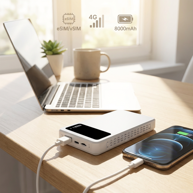 JIMI 8000mAh 4G Power Bank ESIM SIM Card WiFi Router Dual-Band WiFi 6 300Mbps Firewall VPN Hotspot Device EU Version