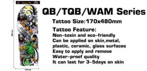 Tatuaggio Temporaneo a Manica Intera di Grandi Dimensioni, Adesivo Personalizzato per Body Art per Adulti, Fornitura Diretta dalla Fabbrica, Tatuaggio a Manica per Halloween - Product Image 2