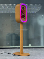 Photomaton pour événements avec iPad et appareil photo reflex numérique, coque miroir ovale, machine à selfies pour fêtes et mariages, kiosque photomaton pour iPad pour événements