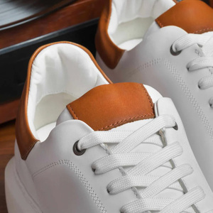 Zapatos de Hombre de Cuero Vacuno, Zapatos para Caminar con Cordones, Transpirables, Antideslizantes, Resistentes, Blancos, Casuales, para Primavera/Verano - Product Image 5