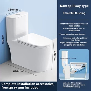 Hiện đại một lỗ đường kính lớn chống văng nước thải nhà vệ sinh khách sạn mới hộ gia đình không rãnh đập tràn tuôn ra loại gốm - Product Image 5