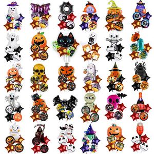 Happy Theme Party <b>Decoration</b> Halloween Foil Black Cat Zombie Head Shape 5Pcs/Set <b>Balloon</b> - Product Image 1