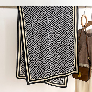 Chất Lượng Cao Mới Mềm Lớn Lụa Nhung <span class=keywords><strong>Viscose</strong></span> Chiếc Khăn Phụ Nữ Mô Hình Hình Học Bông Len Khăn 66*178Cm Khăn Choàng Hồi Giáo Hijabs - Product Image 6