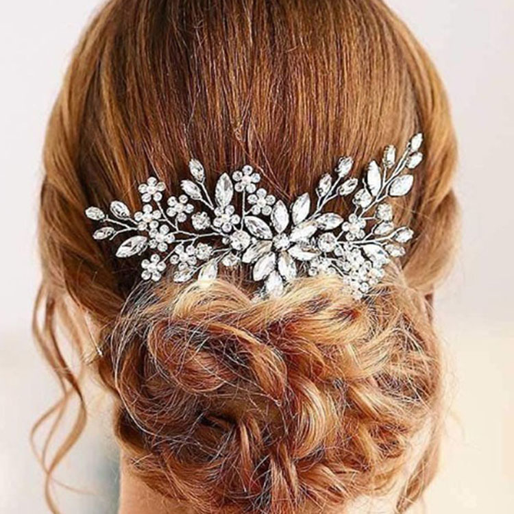 Peigne à cheveux en strass fait à la main pour femmes bandeau diadème accessoires de cheveux ornements de tête de mariage de mariée mode chapeaux pince à cheveux