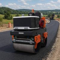 Rouleau compresseur vibrant autoporté mini 0,8 tonne haute efficacité 2026 à double tambour hydraulique pour la construction