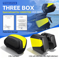 Accesorios para Motocicleta de Alta Calidad, Caja Trasera Impermeable de 50L y Cajas de 33L y 26L para Motocicleta Honda XADV750, Juego de 3 Cajas