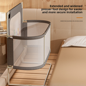 Cuna Portátil Plegable 3 en 1 con Barandilla Protectora Antipresión, Cuna para Bebés Recién Nacidos y Niños Pequeños, para Dormitorio o Sala de Estar - Product Image 2