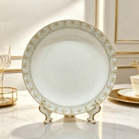 Modernes Luxuriöses Geometrisches Bone China Geschirrset Premium Porzellan Tafelservice für Hochzeit, Hotel und Elegantes Zuhause
