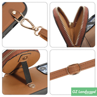 Tas Dompet Kulit Kosong, Dompet Kartu Kredit Selempang dengan Tali Leher