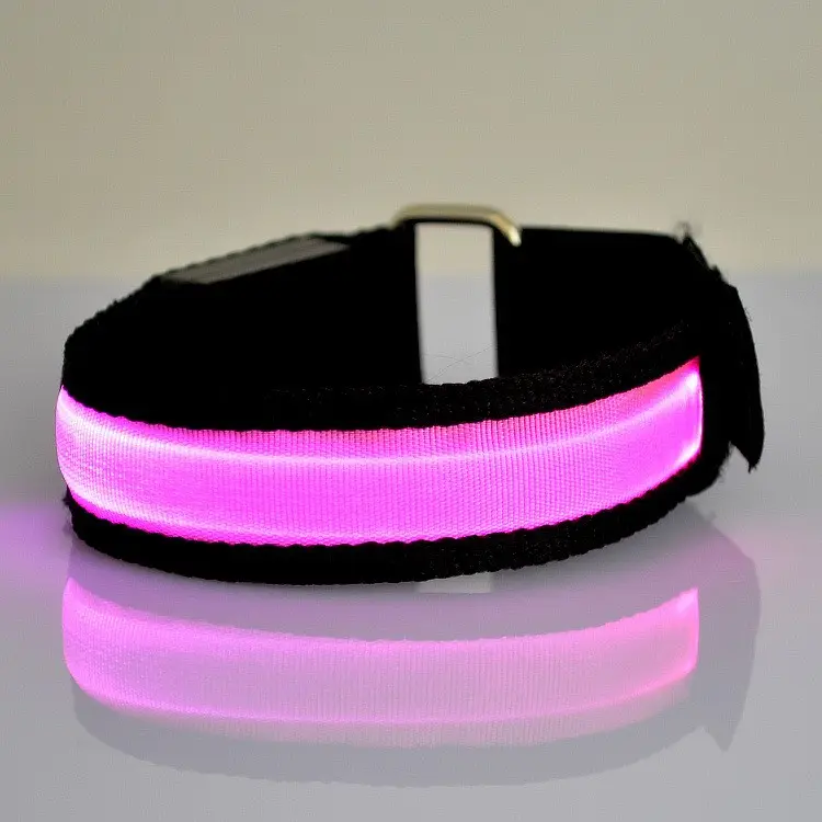 Pulsera deportiva reflectante de alta visibilidad, luces LED recargables, equipo reflectante