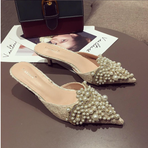 <span class=keywords><strong>Sandali</strong></span> con <span class=keywords><strong>Tacco</strong></span> di Qualità per Donna, Taglia Grande, <span class=keywords><strong>Tacco</strong></span> <span class=keywords><strong>5</strong></span> <span class=keywords><strong>CM</strong></span>, Scarpe con Decorazione di Perle, Sexy Décolleté da Cerimonia - Product Image 3