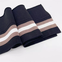 Tissu côtelé en tricot Spandex 92% Viscose 8% personnalisé pour manchette et ourlet de blouson bombardier