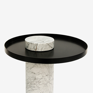 Đá Cẩm Thạch Trắng Cơ sở vòng sofa bảng khay, giữa thế kỷ Carrara đá cẩm thạch ghế bành trụ cột chào bảng bên - Product Image 2