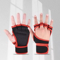 Gants d'entraînement ajustables à demi-doigts avec boucles auto-agrippantes pour la musculation, la gym et le bodybuilding