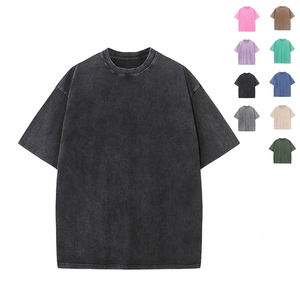 T-shirt unisexe vintage style streetwear avec logo personnalisé, lavage à l'acide, 200 g/m², 100 % coton, coupe classique, col rond, délavé au soleil - Product Image 1