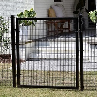 Panneau de clôture en acier noir à grille décorative 6 x 6 pieds, clôture de jardin, clôture de sécurité, treillis, portails/portes, clôture 3D/maillage en V, maille soudée incurvée