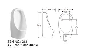 Urinario de cerámica de montaje en pared con Sensor automático para hombre - Product Image 5