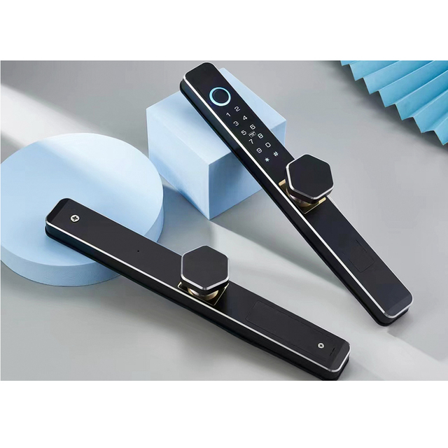 Hot Sale Tuya WIFI Slim Aluminum Smart Fingerprint Bluetooth Door Locks  for Sliding Doors Digital Cerradura Inteligente
