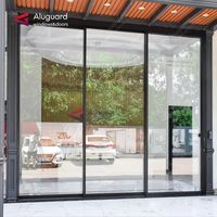 Porte coulissante d'angle panoramique en aluminium robuste pour patio, avec double vitrage, pour maison |   Aluguard