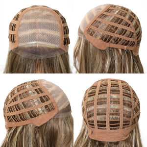 MONO Lace Front Synthetische Haarpruik Lang Golvend Bruin Blond Monofilament Kantpruiken met Pony voor Vrouwen Dagelijks Hittebestendig - Product Image 6