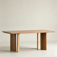 Table à manger en bois massif Wabi Sabi japonaise, table rectangulaire vintage pour la maison, petit appartement, maison d'hôtes, bureau, bureau de travail