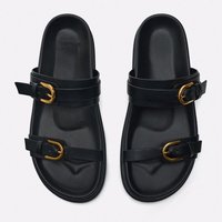 Sandales plates tendance pour femmes grandes tailles, avec boucle métallique, légères, confortables, antidérapantes, pour le printemps et l'été