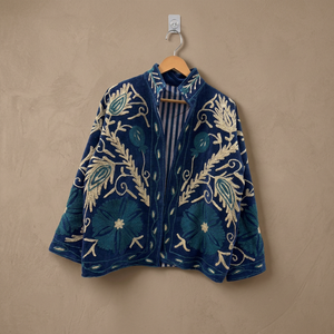 Wholesale Boho <b>Hippie</b> Suzani Velvet <b>Jacket</b> Embroidered Winter Coat Artisan Ethnic Kimono Outerwear for Women - Product Image 4