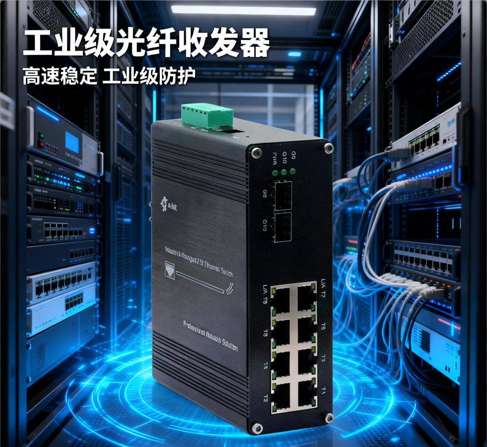 Industrial Managed 8-Port Gigabit and 2.5G Ethernet Switch with 2-Port 1.25G/2.5G/10G SFP+ Fiber Uplinks