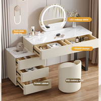 Nouveaux modèles de Commode de chambre à coucher de style nordique moderne avec tiroirs Ensemble de table de vanité de dressing et de maquillage avec lumière LED à prix d'usine