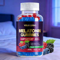 Gommes à la mélatonine naturelle, complément alimentaire pour favoriser le sommeil, 20 mg par portion, 120 unités, certifié GMP, sans OGM