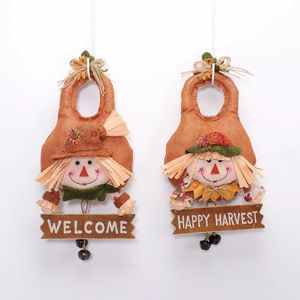 Cheerful Fall <b>Scarecrow</b> Decoration 2pcs Festive Straw <b>Hat</b> Ornament to Welcome Halloween Thanksgiving - Product Image 1